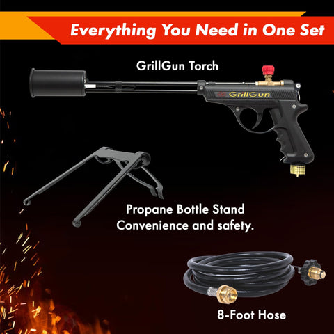 GRILLBLAZER GrillGun campfire-lighting and hot-start for winter outdoor cooking.