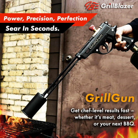 GRILLBLAZER GrillGun flame-control dial for precise heat in outdoor cooking.
