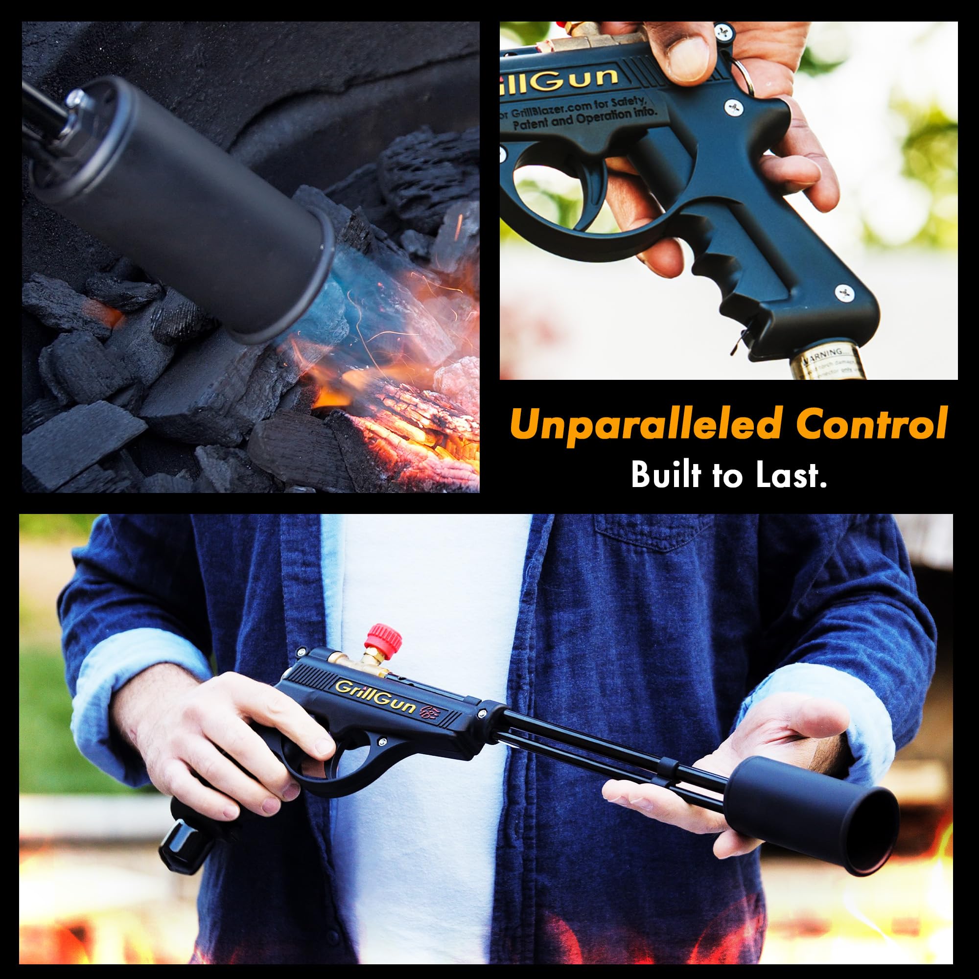 GRILLBLAZER GrillGun portable-torch for camping and tailgating lighting.
