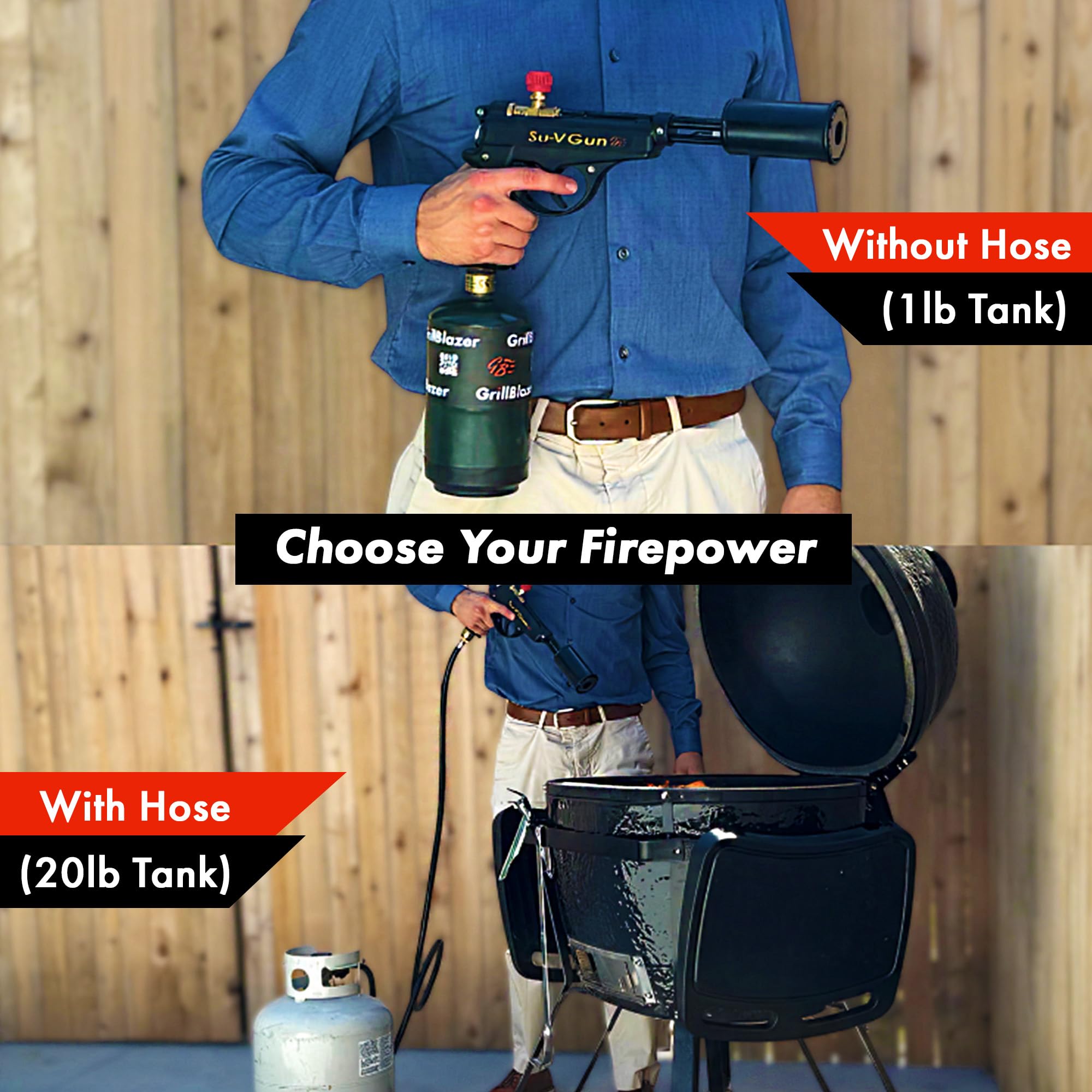 GRILLBLAZER Su-VGun compact and portable for on-the-go grilling.