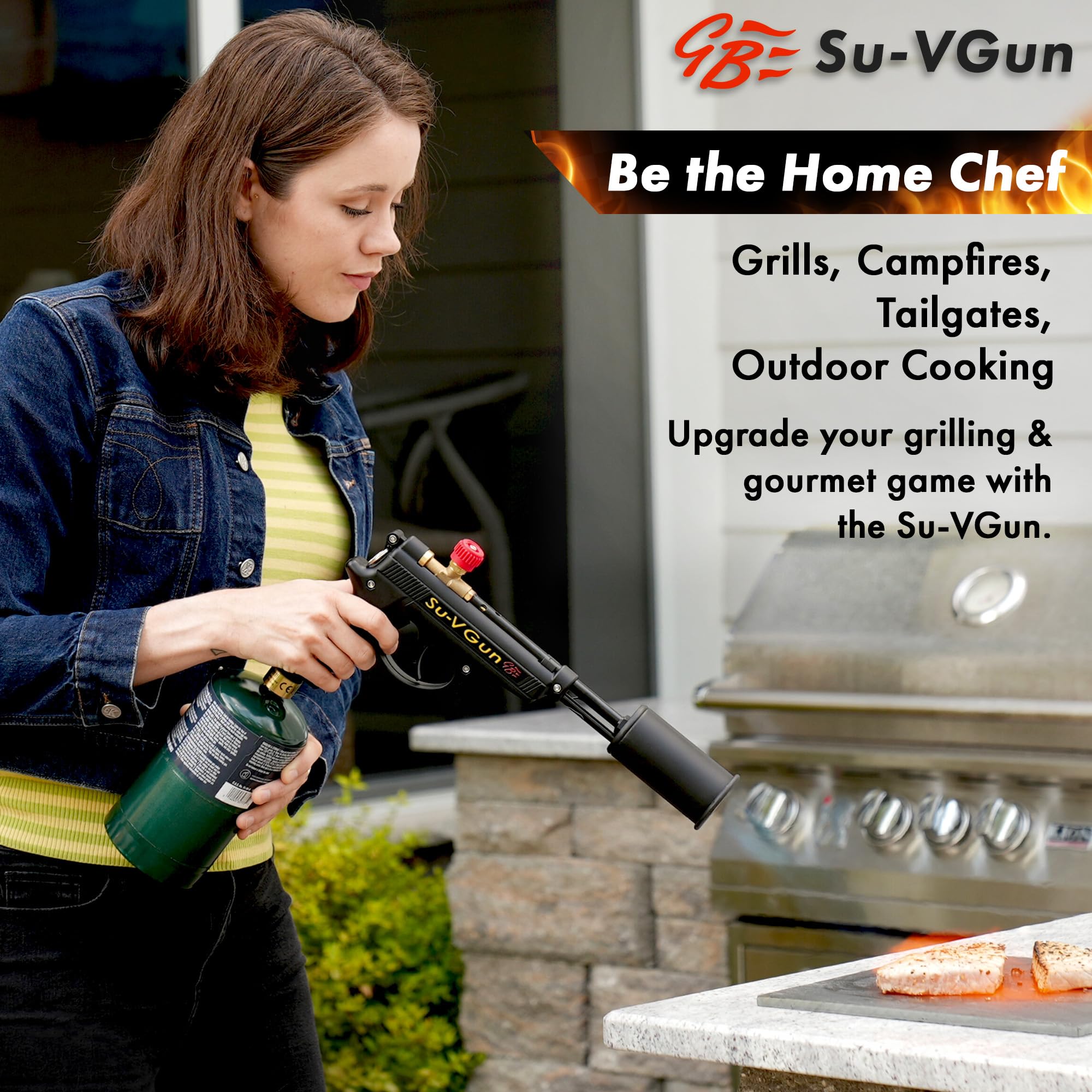 GRILLBLAZER Su-VGun features precise flame control for safe heat management.