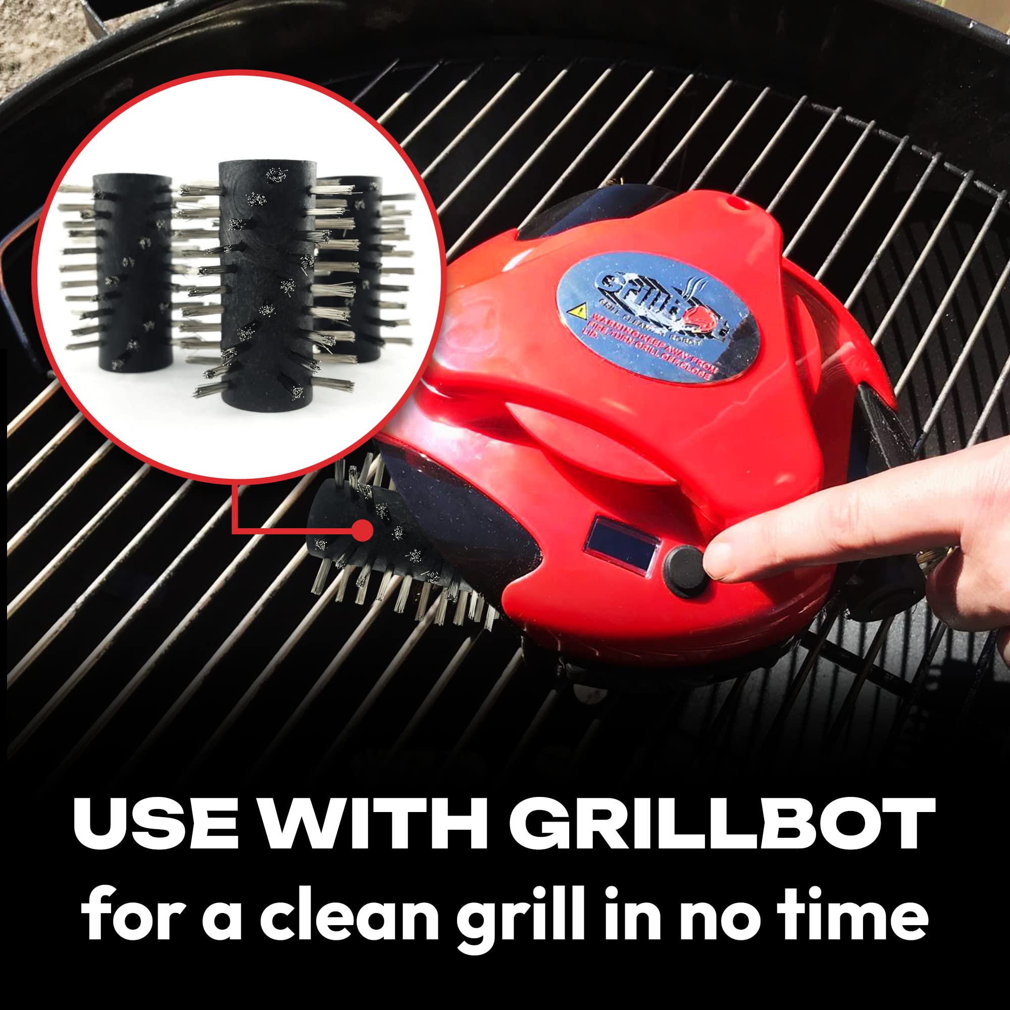 Grillbot brush compatible with all Grillbot models for versatile maintenance.