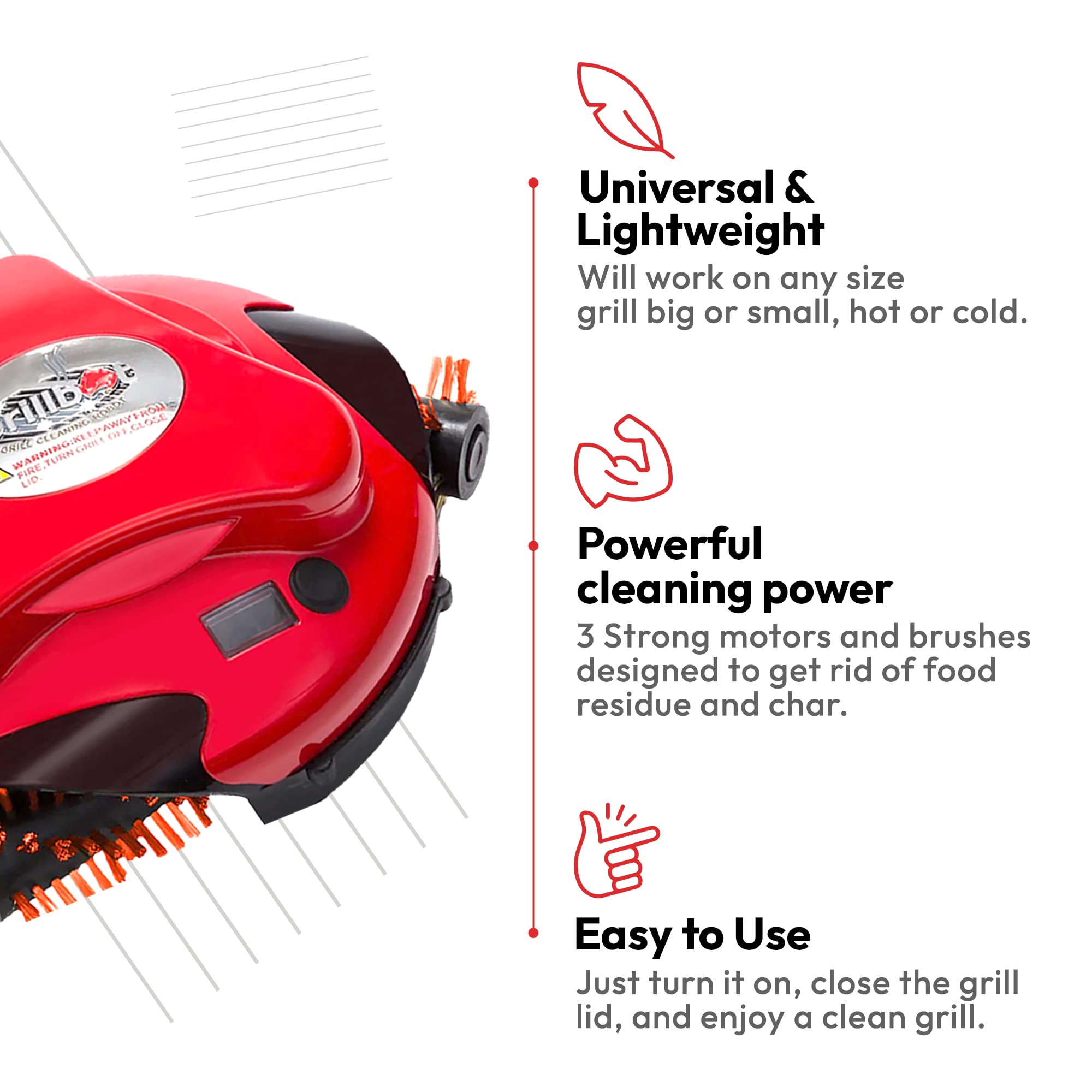 Grillbot hands-free cleaning during a busy backyard cookout