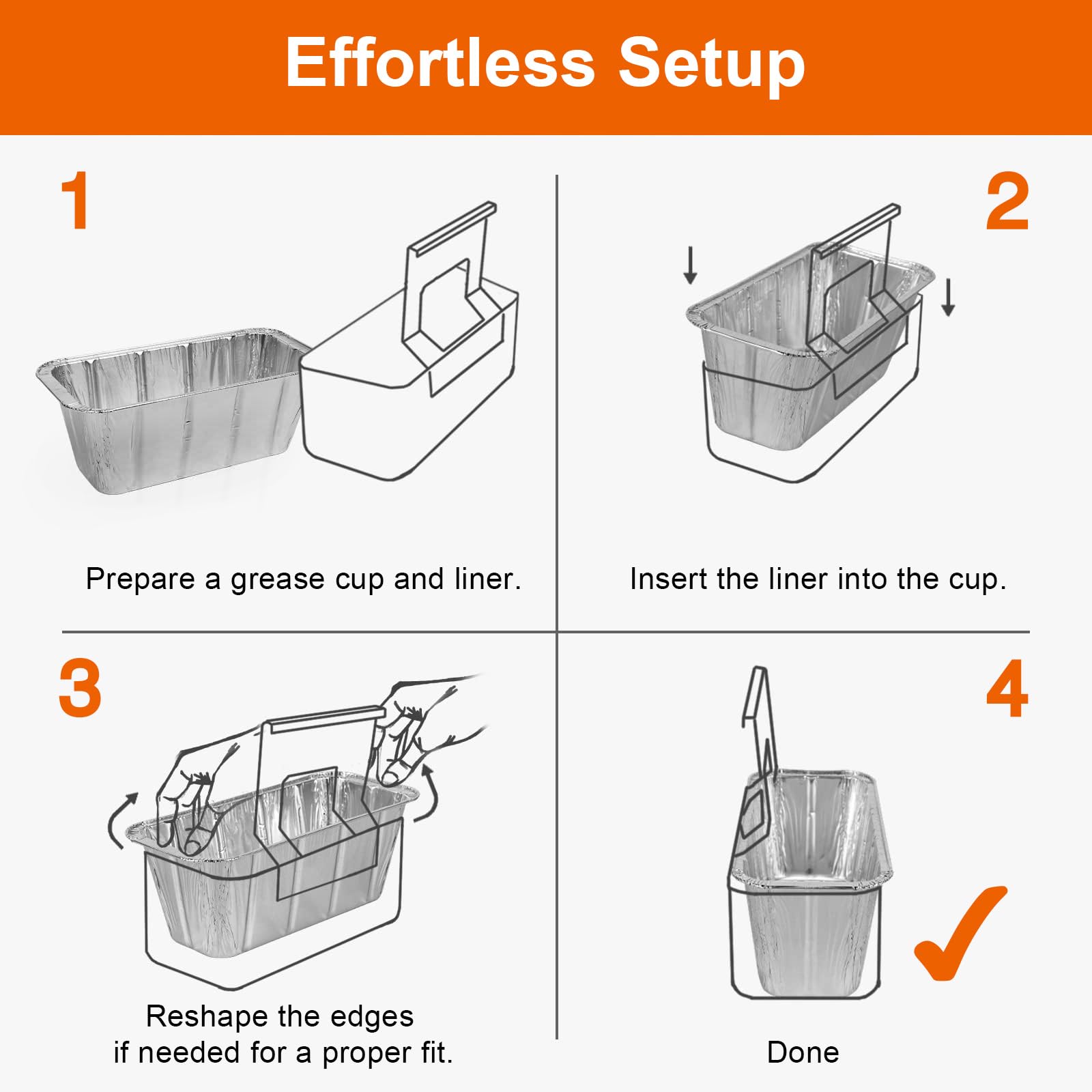 GrillChef Blackstone-fit 22-inch liners ensure snug coverage and minimal leaks.