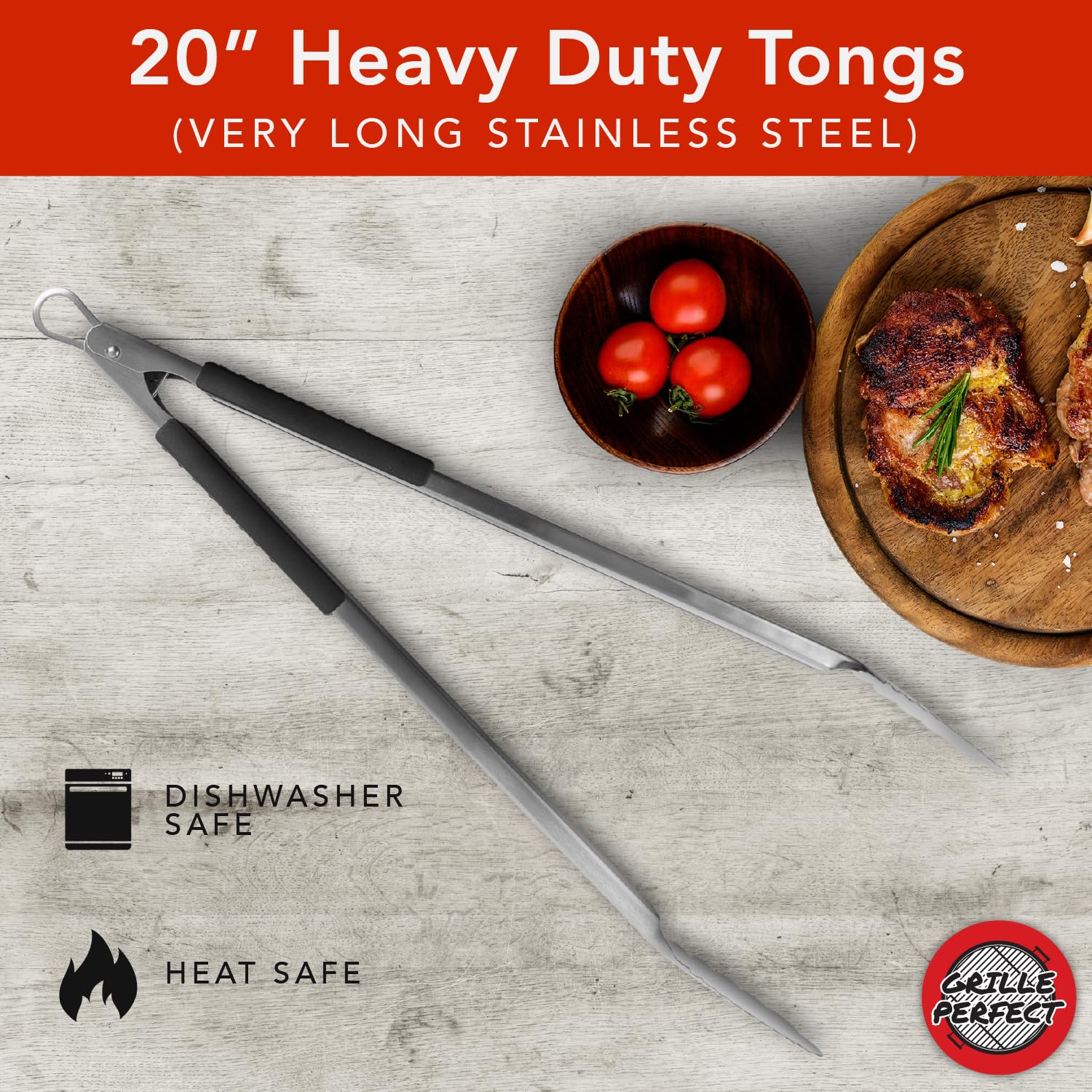 Grille Perfect dual-sided grips for large cuts and even cooking