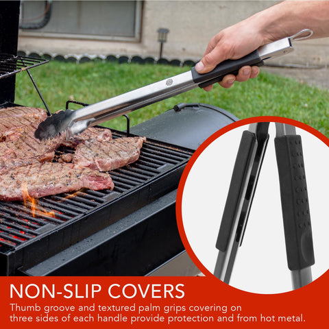 Grille Perfect soft edge handles move bread and vegetables without tearing