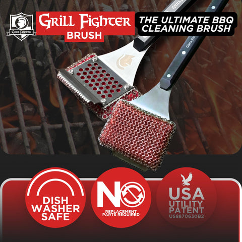 GrillFighter ergonomic handle design provides a comfortable grip during cleaning sessions.