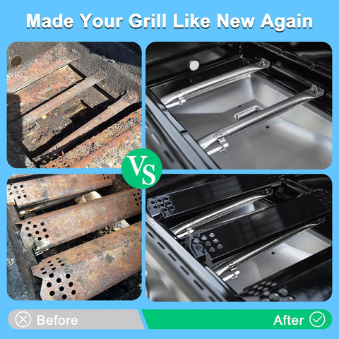 Grillfired Nexgrill 720-0888S burners ready for installation
