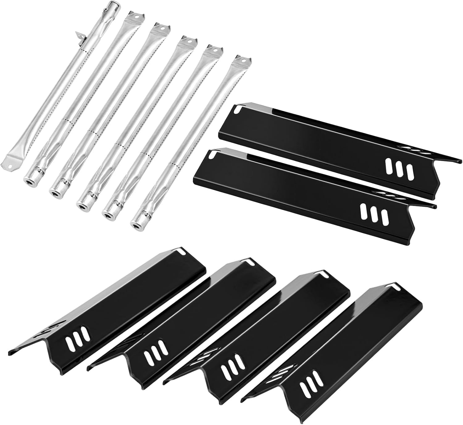 Grillflame 6-burner heat tamer assembly improves even heat distribution.