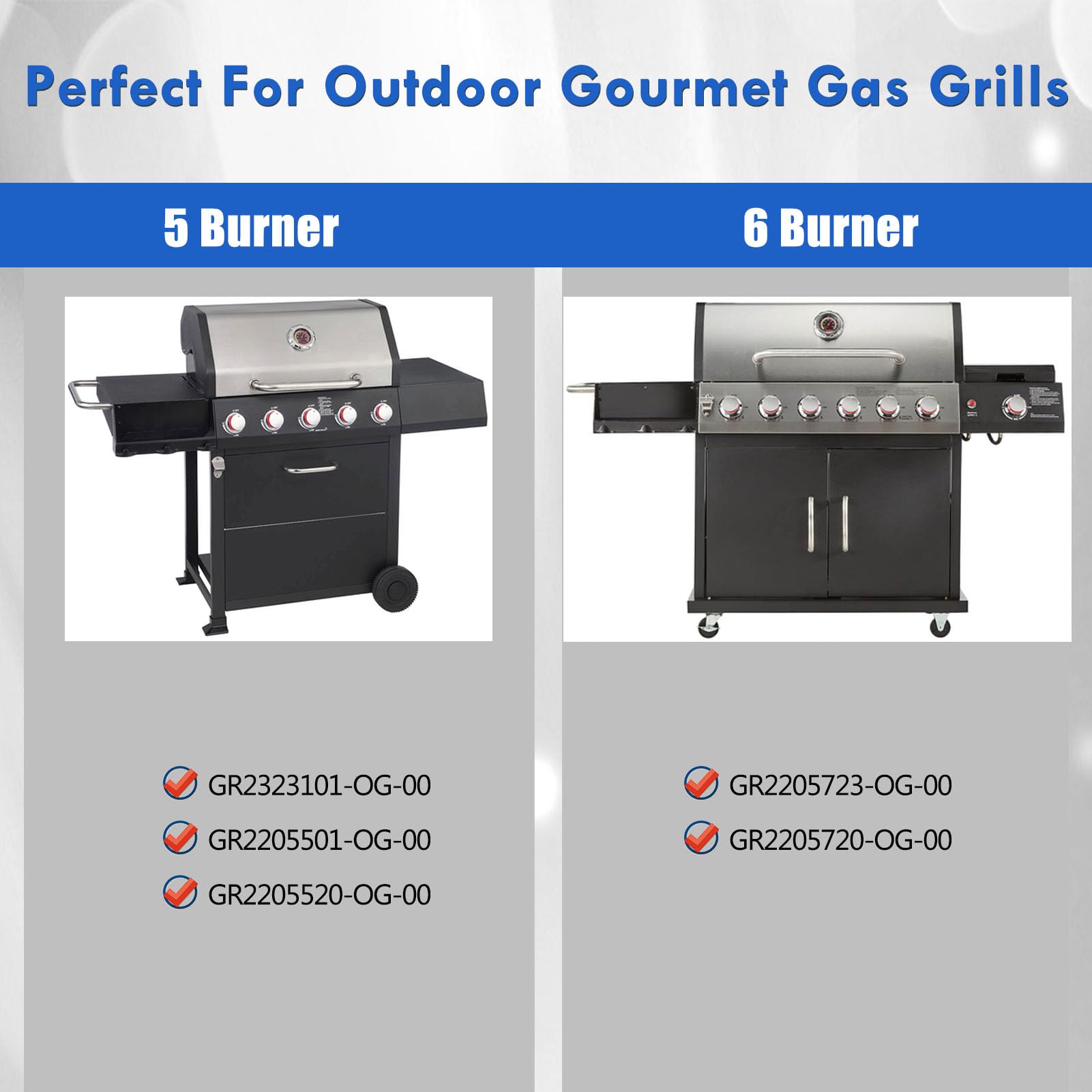 Grillflame burner tubes 16-1/4" keep flames steady across zones.