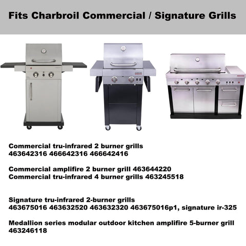 Grillflame tru infrared double-header 4-burner grate improves heat distribution and durability.