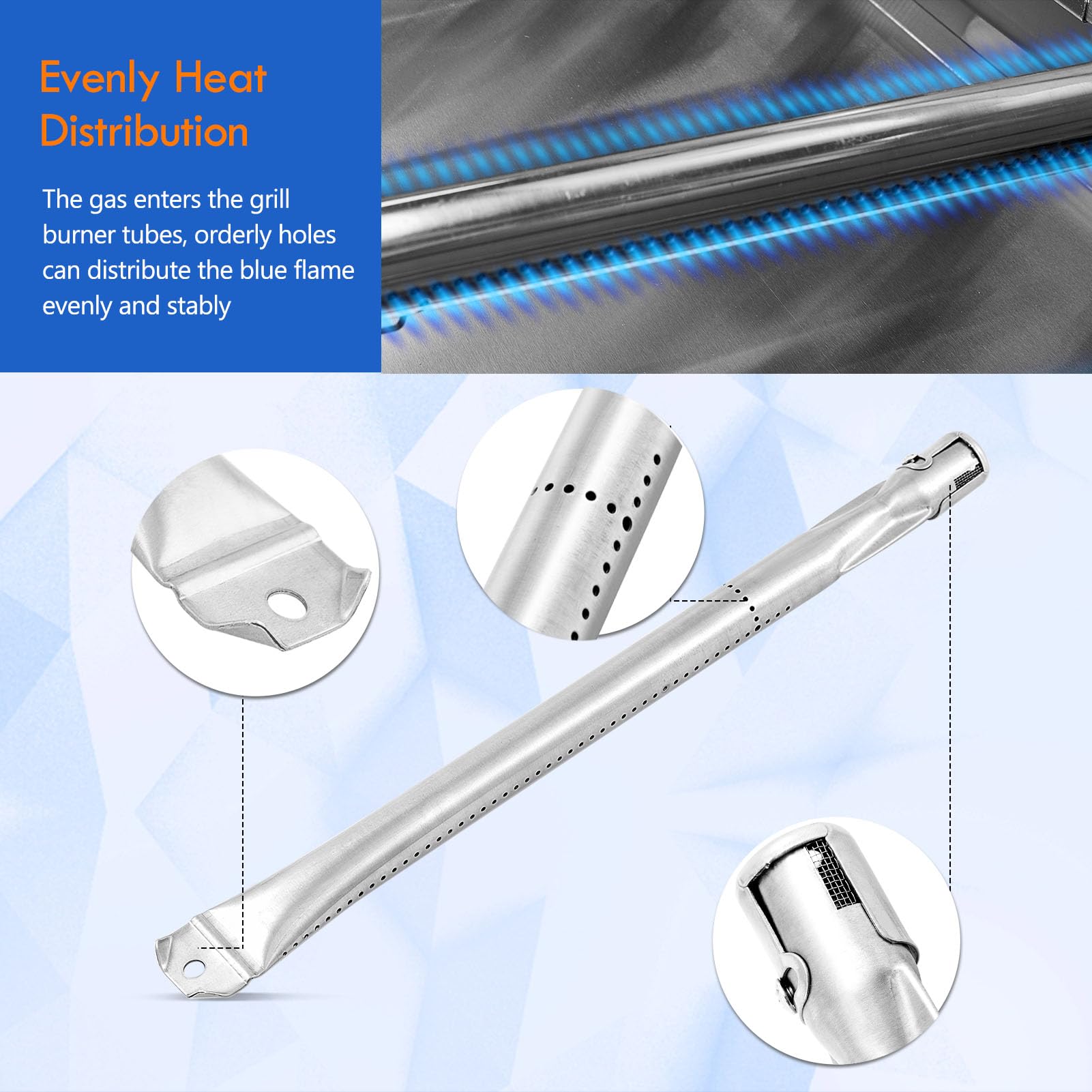 Grillflame flame tamer stabilizes flame and protects burners during grilling.