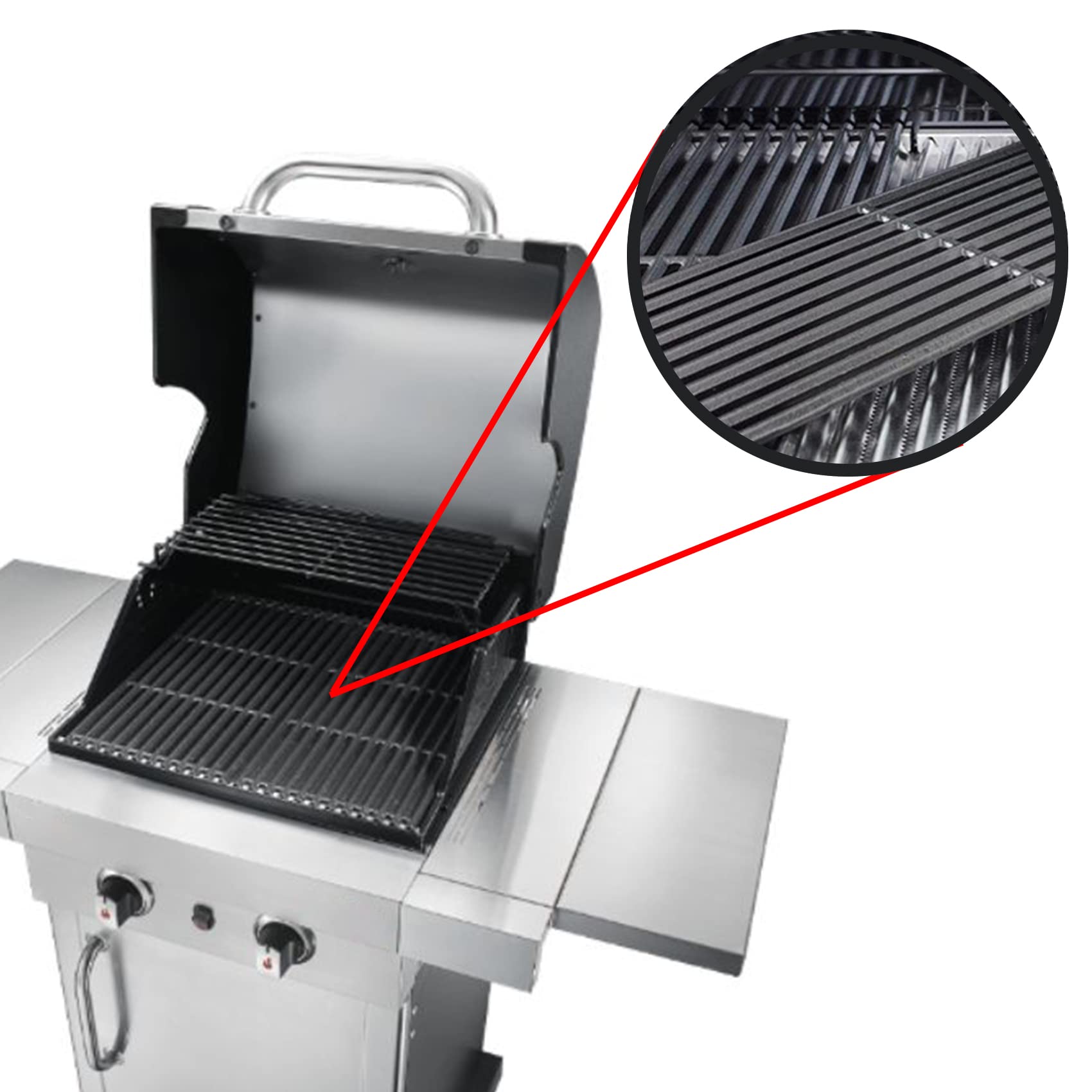 Grillflame g362-0008-w1a compatible grate promotes easy seasoning and cleaning.