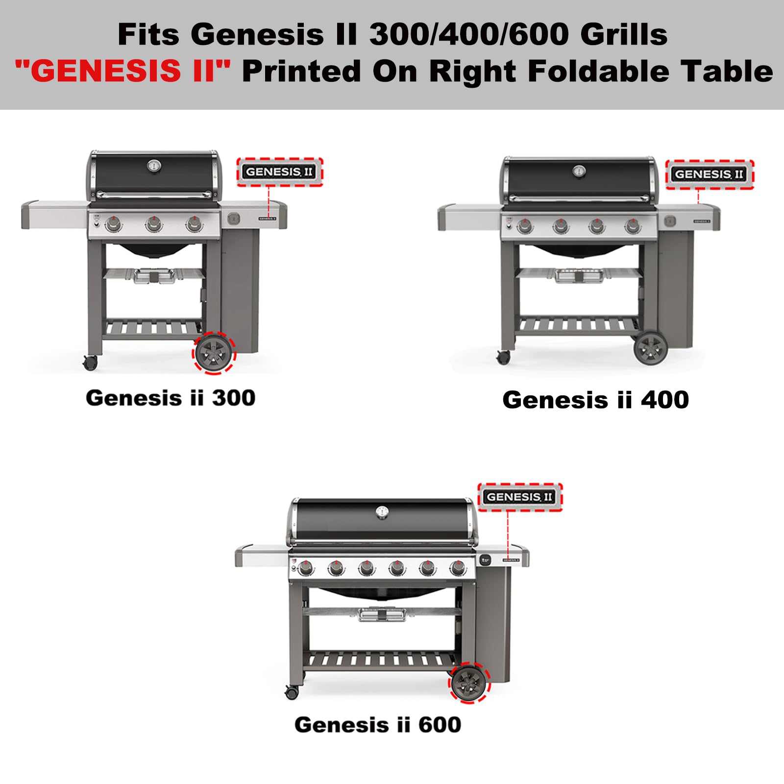 Grillflame Genesis II compatibility badge shows broad model fit, expanding replacements