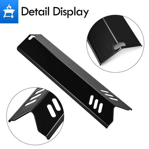 Grillflame grease-catching plate shields burners and simplifies cleanup.