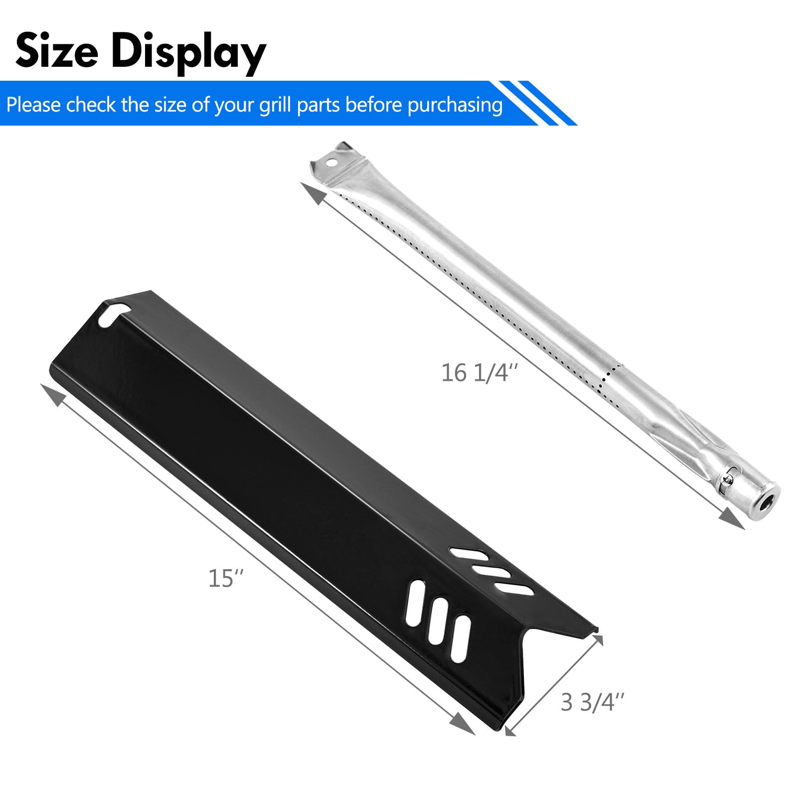 Grillflame heat plates for 6-burner grill reduce flare-ups and enhance flavor.