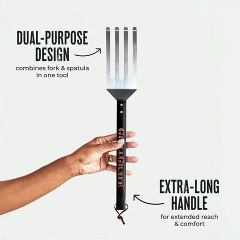 GrillGrate Grate Tool in action lifting food safely