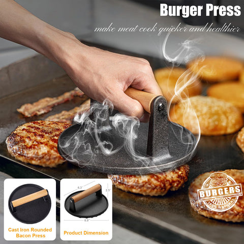 Grilliance professional long spatulas with heat-resistant handles for safe flipping.