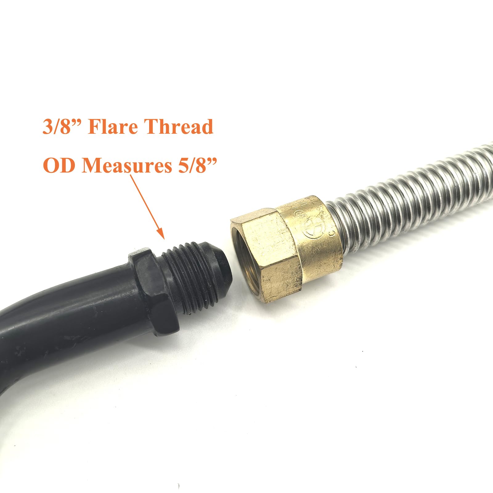 GRILLJOB low-pressure propane hose with 3/8 flare enables RV connections.