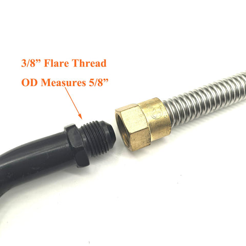 GRILLJOB low-pressure propane hose with 3/8 flare enables RV connections.