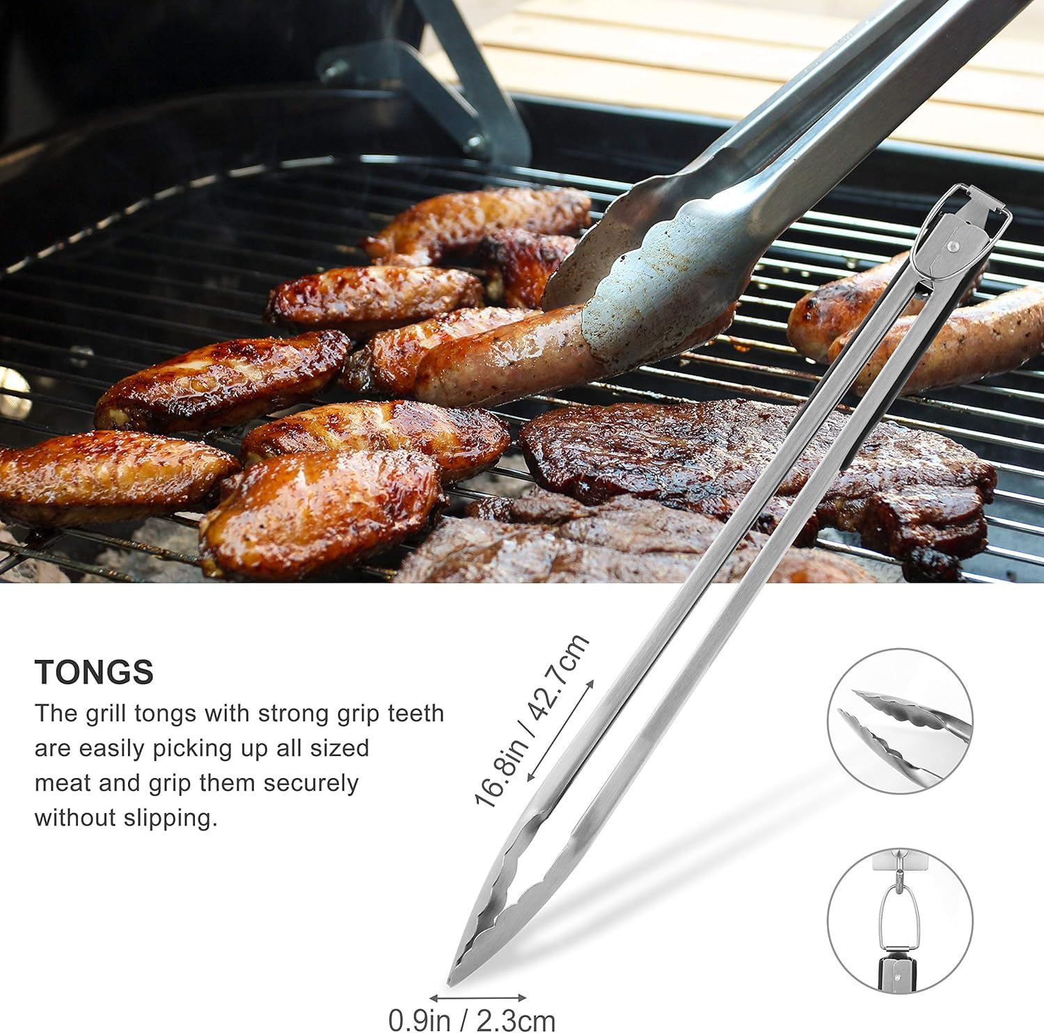 Grilljoy extra brush head close-up showing durable stainless steel bristles
