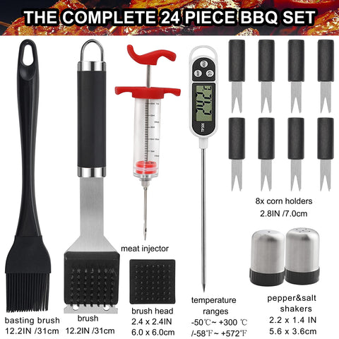 Grilljoy meat injector for even seasoning across cuts.