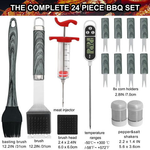 grilljoy meat thermometer and injector in action for precise grilling