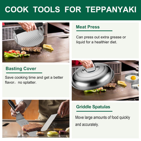 Grilljoy stainless steel griddle spatula with ergonomic fingerprint-design handle
