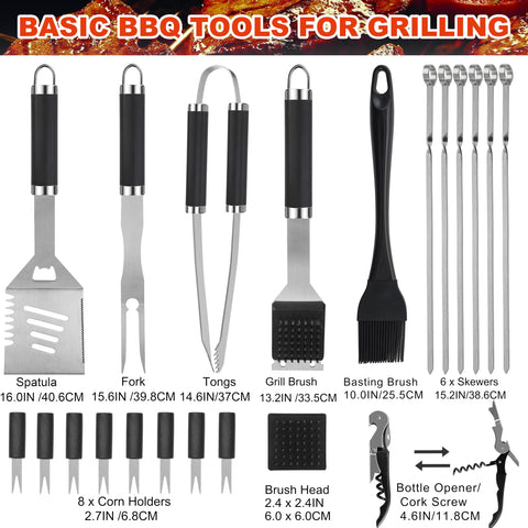Grilljoy tongs and spatula with extended handles for safer, more comfortable grilling.