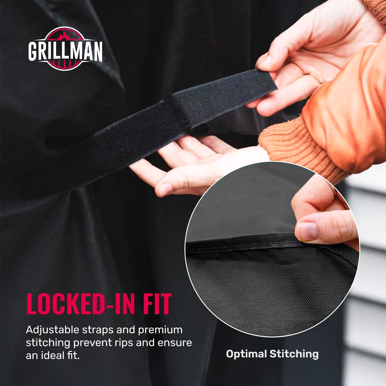 Grillman 60-inch cover on a large gas grill for year-round protection