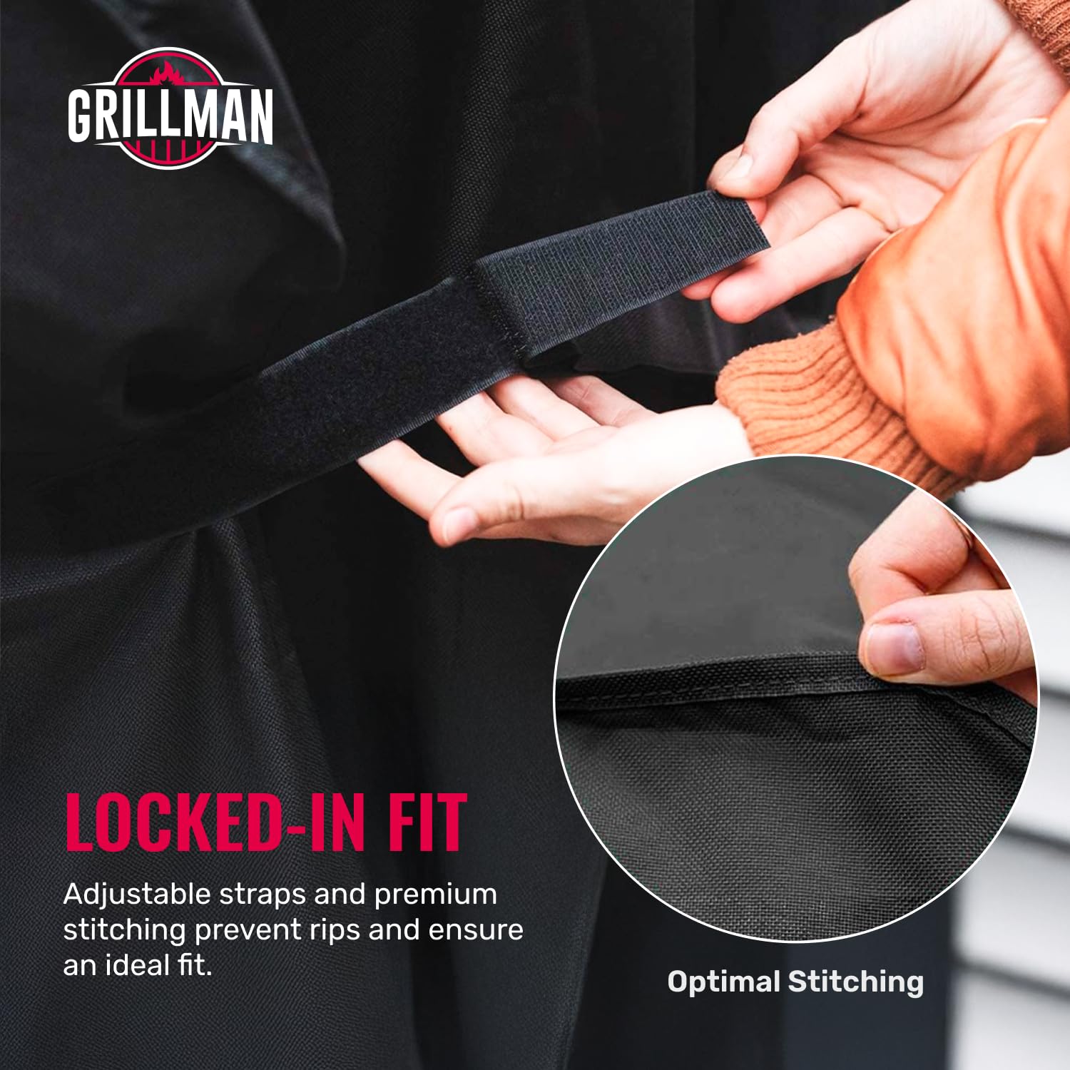Grillman 64-inch grill cover reinforced seams for lasting durability