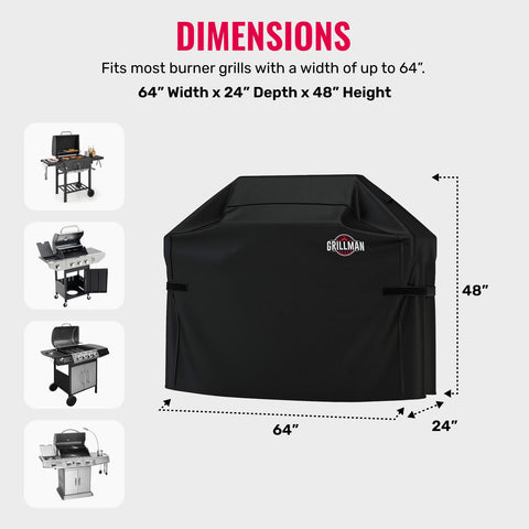 Grillman 64-inch grill cover made from waterproof material protecting from rain