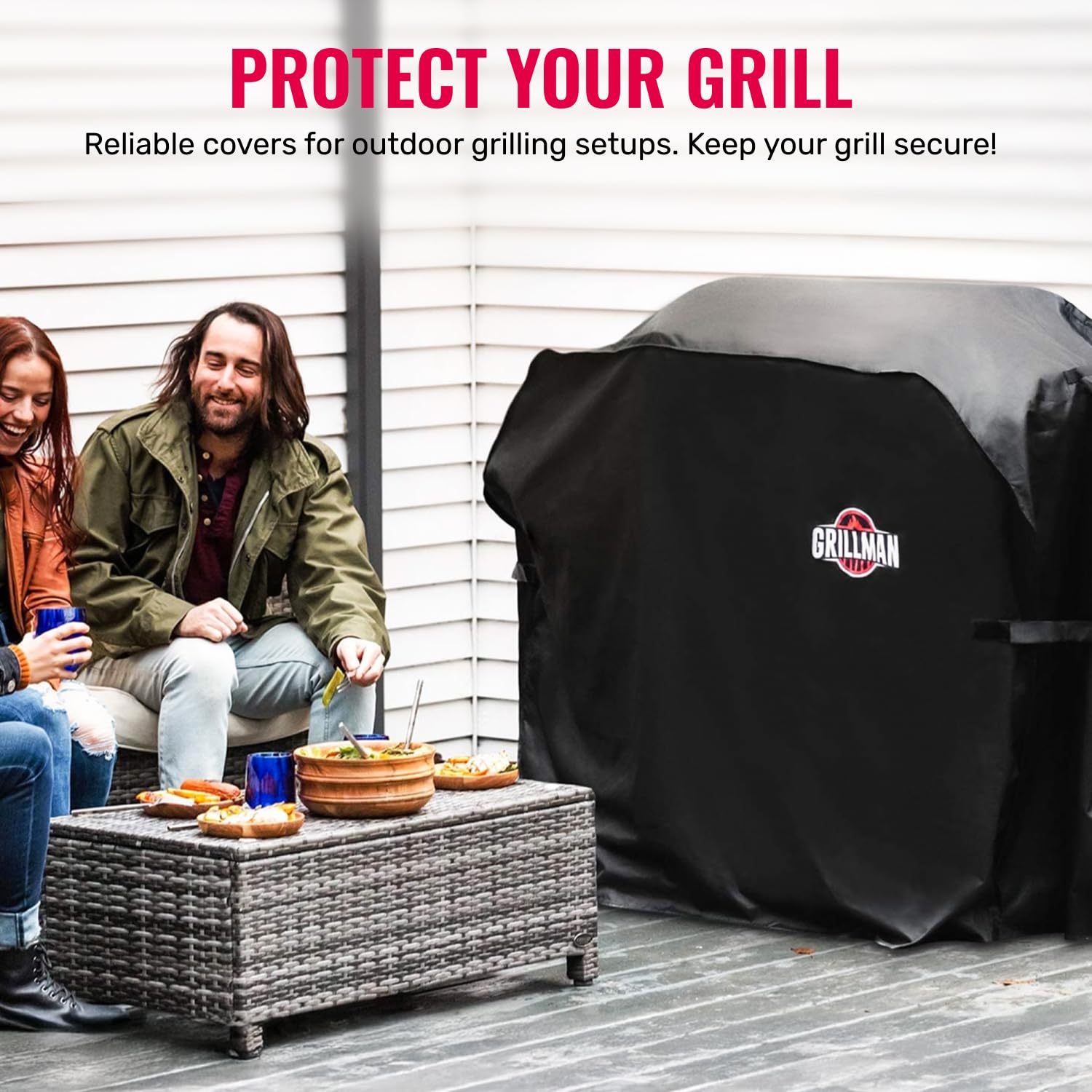 Grillman grill cover anti-UV prevents fading, keeping your grill looking new.
