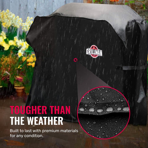 Grillman grill cover fits Weber Genesis Charbroil Nexgrill models for outdoor protection.