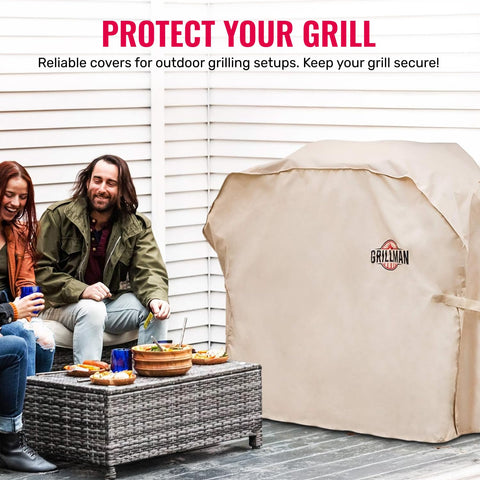 Grillman heavy-duty cover resists tears and wind while outdoors