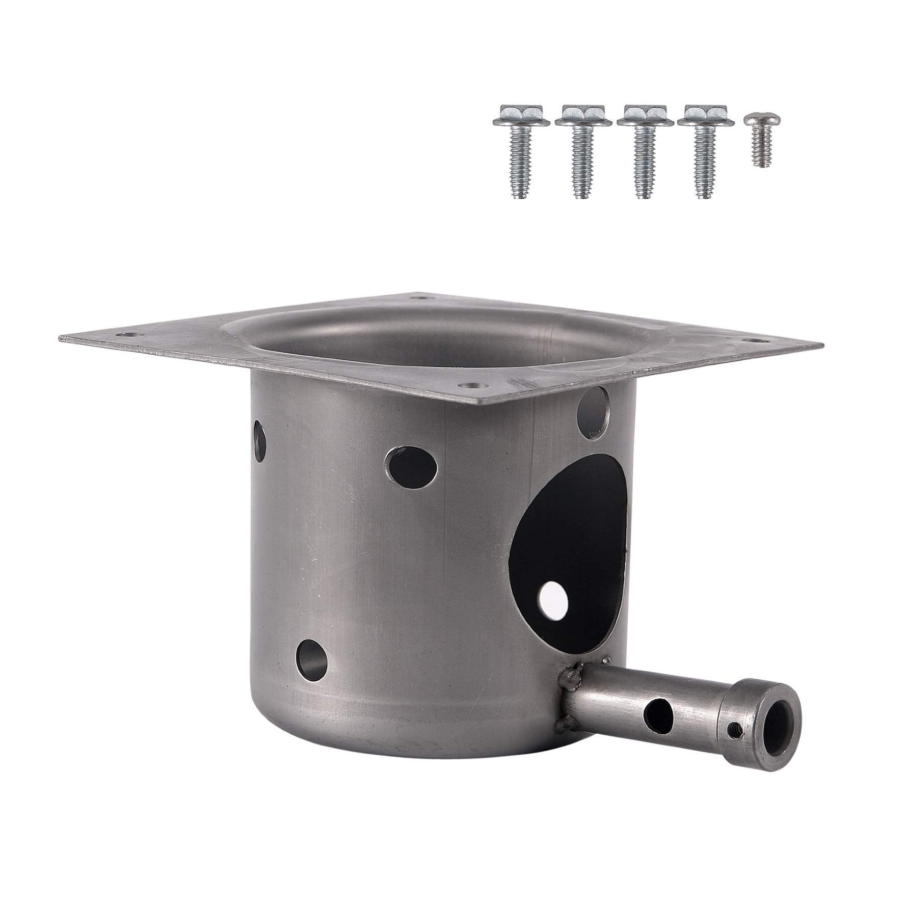 GRILLME burn pot with seven large air holes supports steady airflow.