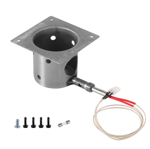 GRILLME Traeger fire pot burn pot assembly shows durable 14-gauge steel construction.