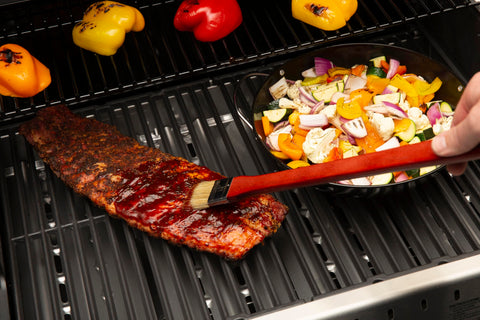 GrillPro basting brush compatible with grills, smokers, and ovens for versatile cooking.