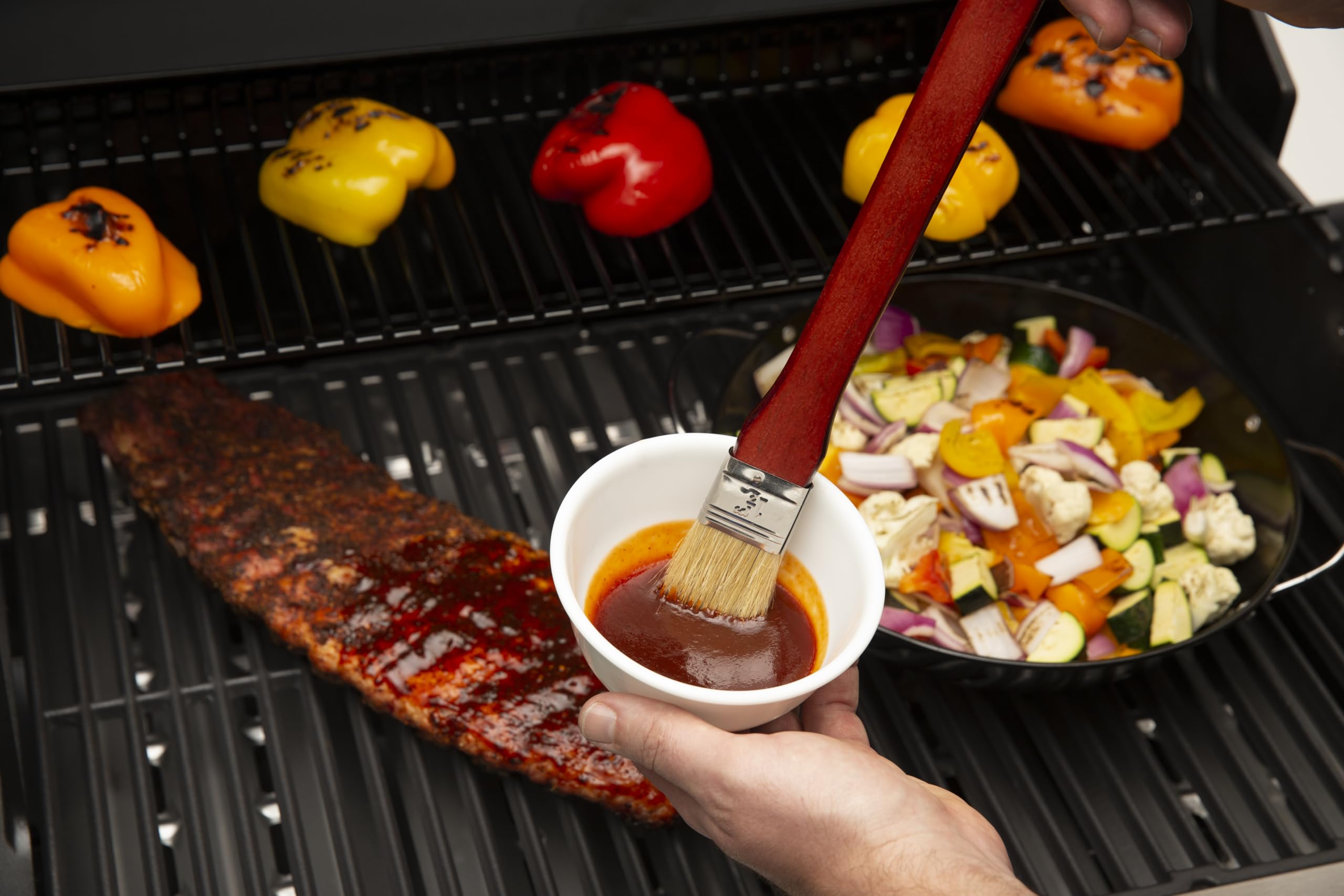 GrillPro basting brush with natural bristles delivers smooth, controlled basting across grills and ovens.