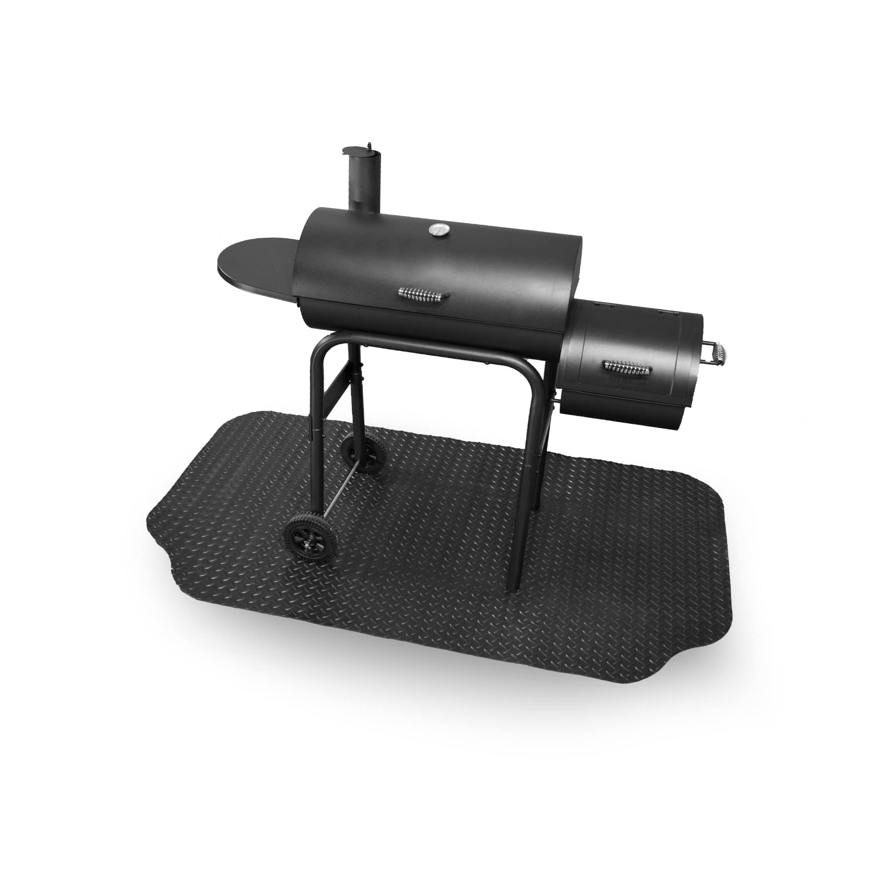 GRILLTEX mat featuring diamond plate top texture protects patio surfaces from oils.