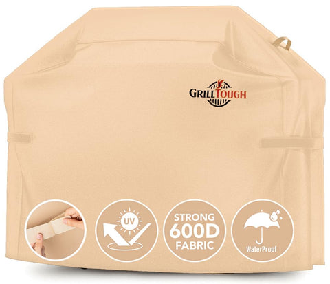 GrillTough 58-inch heavy duty grill cover shields outdoor grills from rain and sun