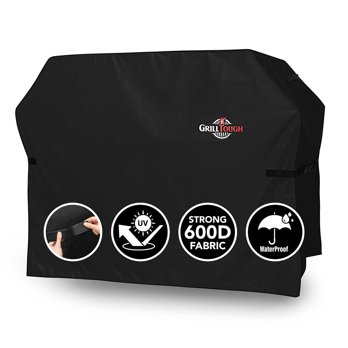 GrillTough 72-inch cover closeup protecting grills from rain