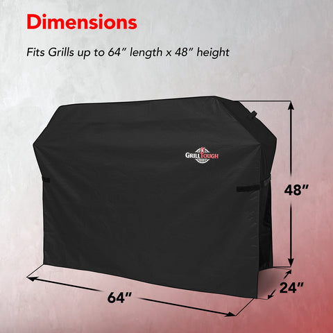 GrillTough durable polyester cover withstands wind and snow.