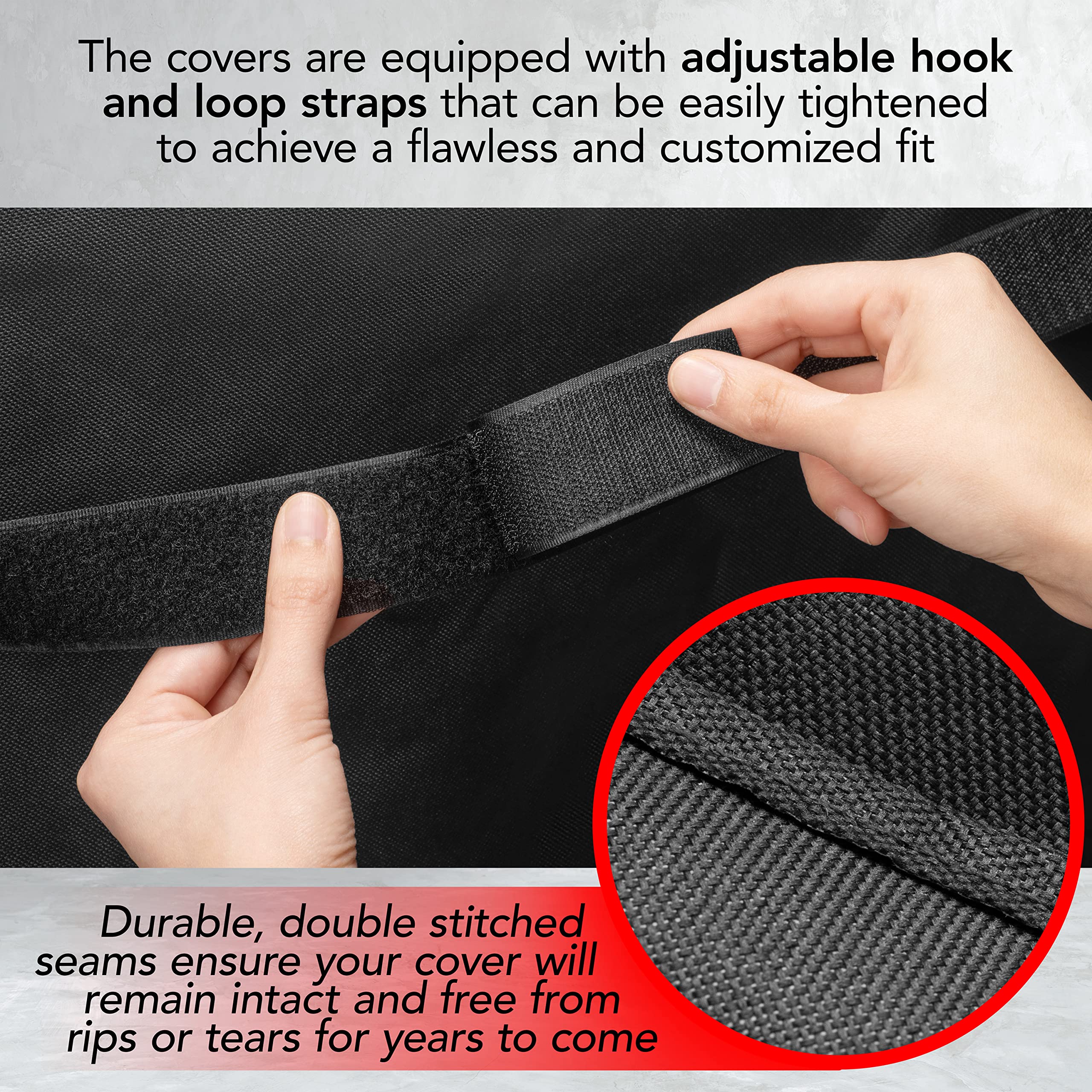 GrillTough heavy-duty fabric with vinyl coating withstands the elements