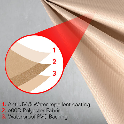 GrillTough UV fade-resistant material maintains color on sunny days