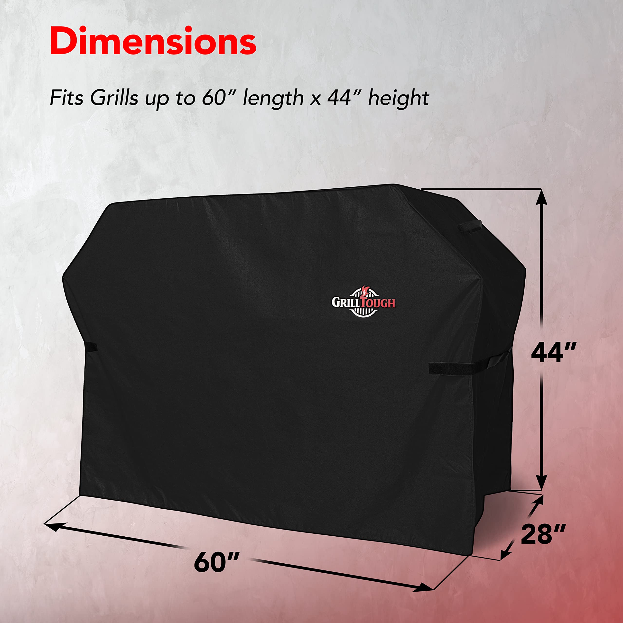 GrillTough waterproof fabric close-up shows vinyl coating for rain.