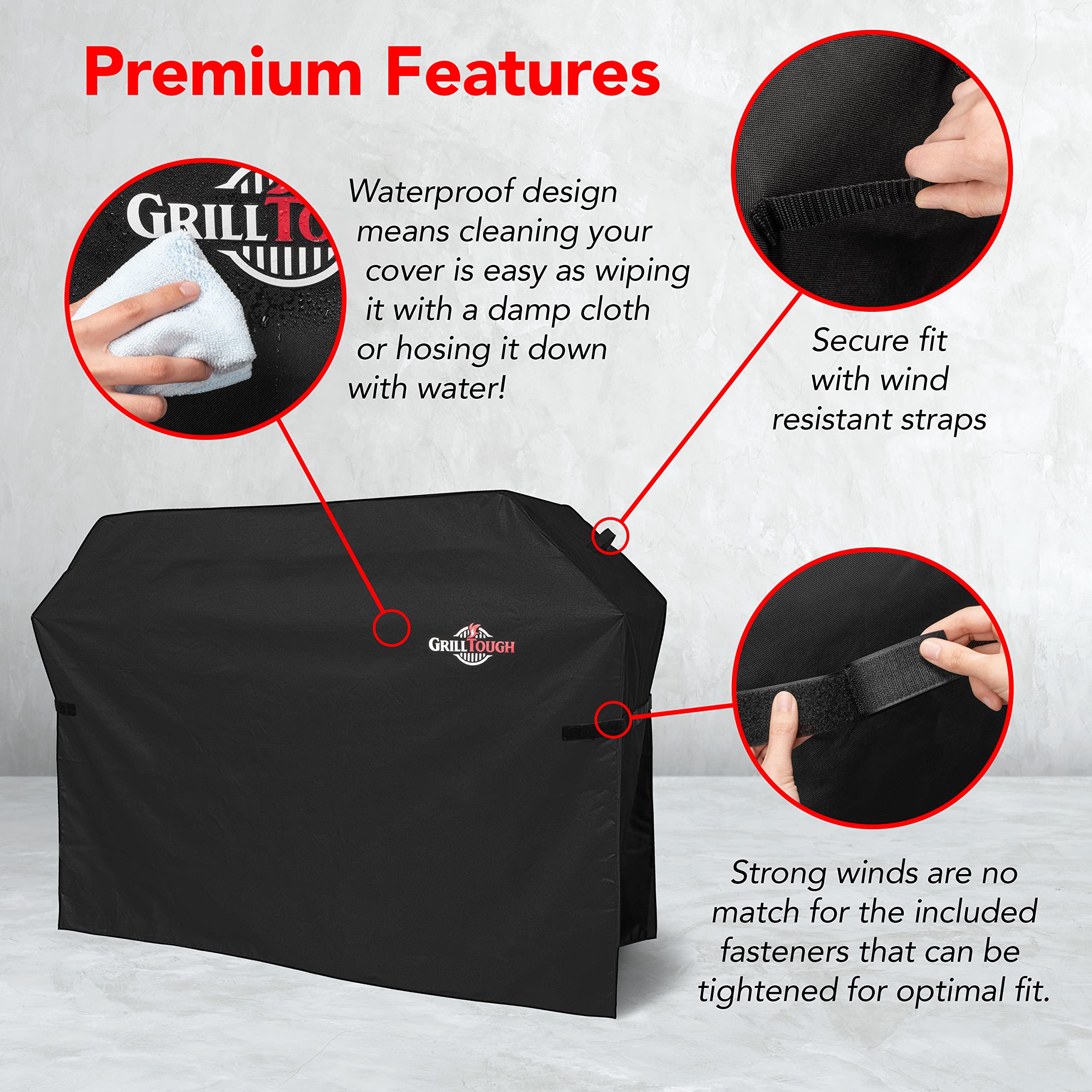 GrillTough waterproof vinyl coating protects grills in all weather