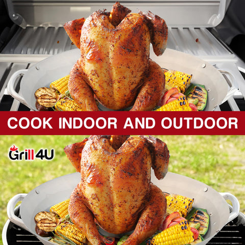 GrillX easy-lift handles simplify safe removal