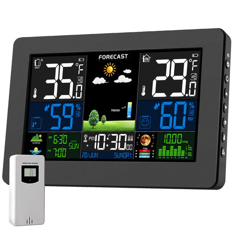Grilza Weather Station display shows clear readings for quick daily checks