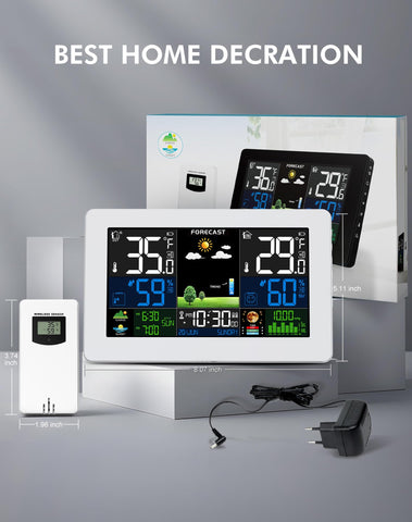 Grilza Weather Station moon phase display and time layout.